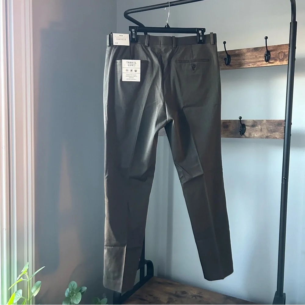 Perry Ellis Portfolio Slim-Fit Non-Iron Performance Stretch rain drum Pants 33